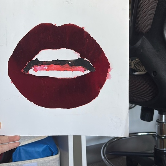 vibrant metallic Red Lips with white teeth Art work - Picture 5 of 5